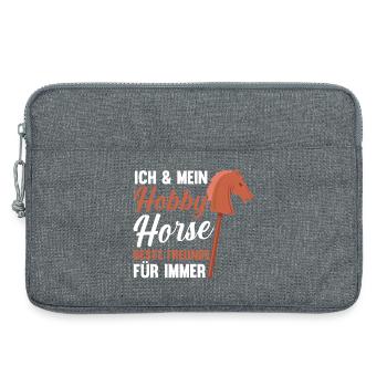Steckenpferd Hobbyhorse Hobby Horsing - Laptoptasche 13" - Grau meliert - Vorne