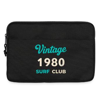 Vintage 1980 Surf Club Retro Geburtsjahr Geschenk - Laptoptasche 13" - Schwarz - Vorne