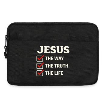 Jesus Bibelvers Der Weg Die Wahrheit Das Leben  - Laptoptasche 13" - Schwarz - Vorne