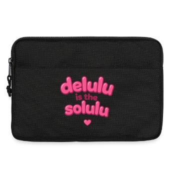 Texte de la bulle rose Delulu - Sacoche pour ordinateur portable 13 pouces - noir - Devant