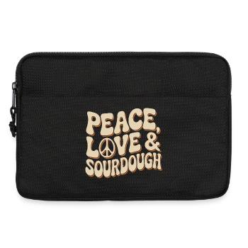 Peace, Love & Sourdough Typografie - Laptoptasche 13" - Schwarz - Vorne