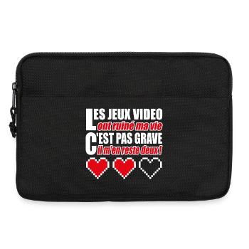 Les jeux vidéo ont ruiné ma vie humour gamer - Sacoche pour ordinateur portable 13 pouces - noir - Devant