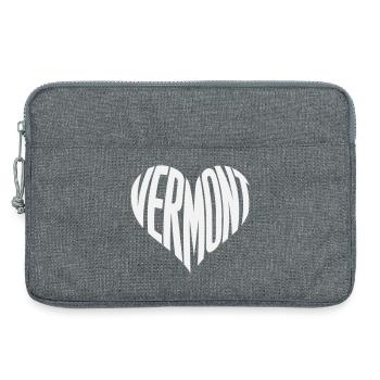 Vermont, USA Heart Typography - Laptop bag 13" - heather grey - Front