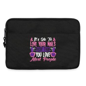 Nageldesigner Nageldesignerin Kosmetik Nagelstudio - Laptoptasche 13" - Schwarz - Vorne