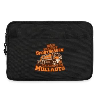 Müllauto Spruch - Laptoptasche 13" - Schwarz - Vorne
