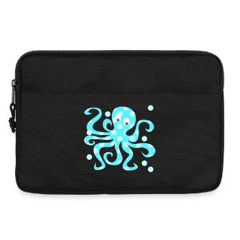 Oktopus Tintenfisch Punkte Dots Comic Meerestier - Laptoptasche 13" - Schwarz - Vorne