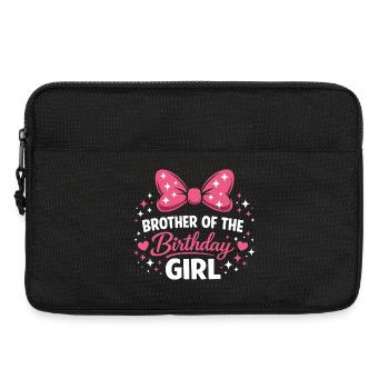 Girl's Birthday Design - Magic Pink Bow and E - Laptop bag 13" - black - Front