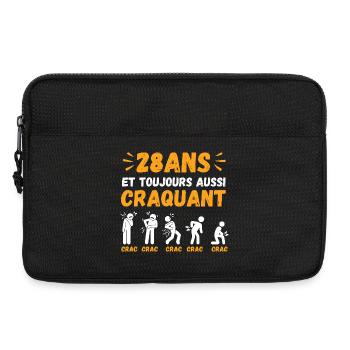 28 Ans Toujours Aussi Craquant Humour Crac - Sacoche pour ordinateur portable 13 pouces - noir - Devant