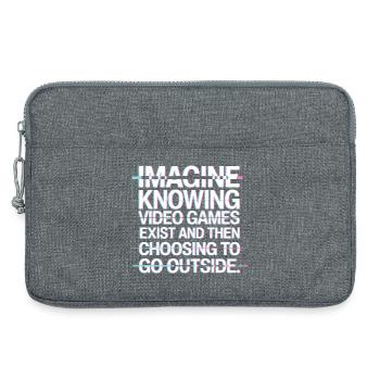 Imaginez que les jeux vidéo existent PC Gamer Gaming Zocker - Sacoche pour ordinateur portable 13 pouces - gris chiné - Devant