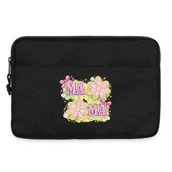 MAMA Magische Blumen & Rosa Schleifen | Retro Chic - Laptoptasche 13" - Schwarz - Vorne