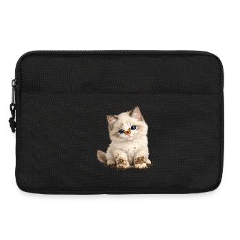 Little cute kitten with mud paws - Laptop bag 13" - black - Front