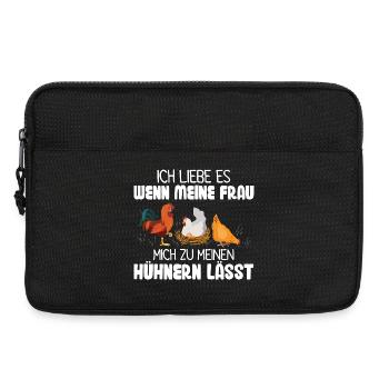 Hühnerflüsterer Huhn Hühnerhalter Hühner - Laptoptasche 13" - Schwarz - Vorne