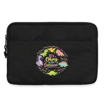 It's Okay To Be Different Dino Autismus Spruch - Laptoptasche 13" - Schwarz - Vorne
