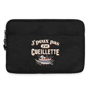 J'peux pas j'ai cuellettes - Sacoche pour ordinateur portable 13 pouces - noir - Devant