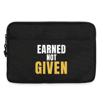 Earned Not Given Discipline, Hard Work - Laptop bag 13" - black - Front