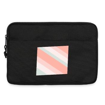Pastel Diagonal Stripes Peach Mint - Laptop bag 13" - black - Front