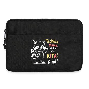 KiTa Abschied mit Waschbär - Laptoptasche 13" - Schwarz - Vorne