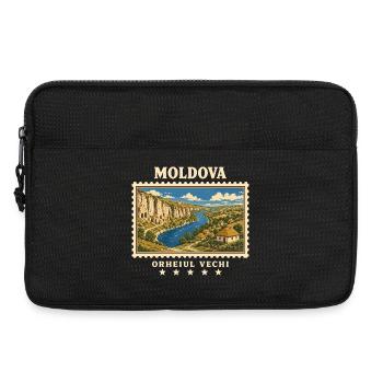 Moldau Orheiul Vechi Vintage Reisemarke - Laptoptasche 13" - Schwarz - Vorne