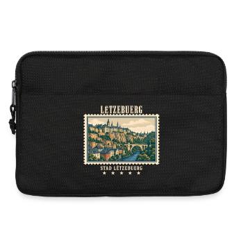 Luxemburg Luxemburg-Stadt Vintage Reisemarke - Laptoptasche 13" - Schwarz - Vorne