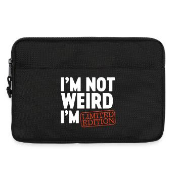 Ich bin nicht komisch, ich bin Limited Edition, ich bin lustiges Design. - Laptoptasche 13" - Schwarz - Vorne
