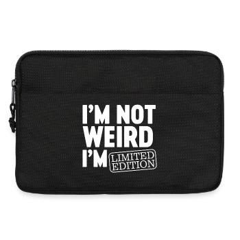 Ich bin nicht komisch, ich bin Limited Edition, ich bin lustiges Design. - Laptoptasche 13" - Schwarz - Vorne