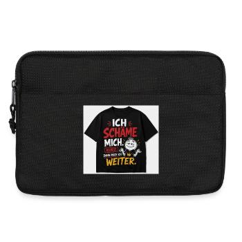 Ich schäme mich. Kurz. Dann weiter. - Laptoptasche 13" - Schwarz - Vorne