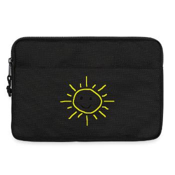 Niedliche lächelnde Sonne – Doodle - Laptoptasche 13" - Schwarz - Vorne