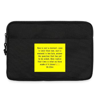 Le temps comme typographie artistique jaune - Sacoche pour ordinateur portable 13 pouces - noir - Devant
