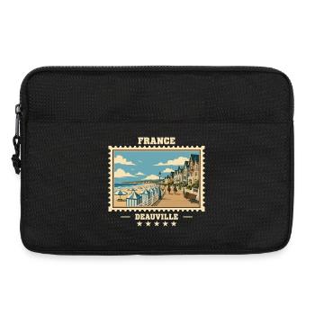 Frankreich Vintage Reisemarke - Laptoptasche 13" - Schwarz - Vorne