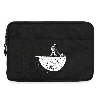 Astronaute Tondant la Lune - Sacoche pour ordinateur portable 13 pouces - noir - Devant