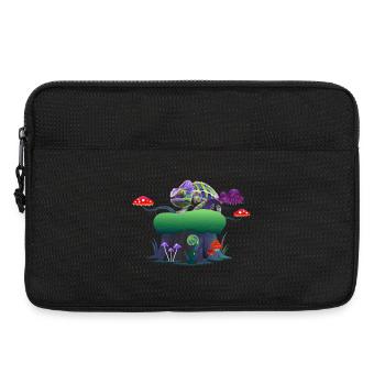 Neon Chameleon on Mushroom Rock - Laptop bag 13" - black - Front