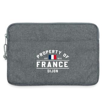 Französische Flagge Grafik Dijon Logo - Laptoptasche 13" - Grau meliert - Vorne