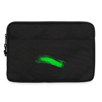 Trait de pinceau vert abstrait - Sacoche pour ordinateur portable 13 pouces - noir - Devant