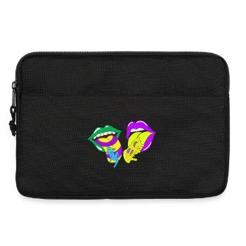 Psychedelische Lippen mit Säure und Pilzen - Laptoptasche 13" - Schwarz - Vorne