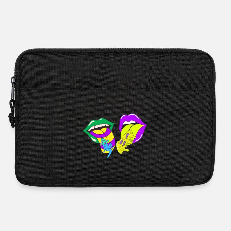 Psychedelische Lippen mit Säure und Pilzen - Laptoptasche 13" - Schwarz
