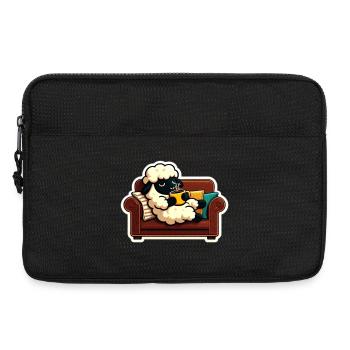 Wolkenschaf auf Kuschelcouch - Laptoptasche 13" - Schwarz - Vorne