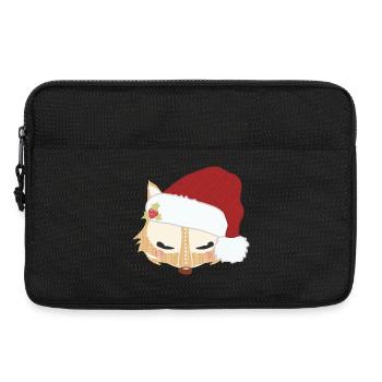 Fuchskopf mit Weihnachtsmütze - Laptoptasche 13" - Schwarz - Vorne