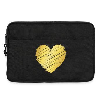 Goldenes Pinselherz – Elegantes Herz Motiv - Laptoptasche 13" - Schwarz - Vorne