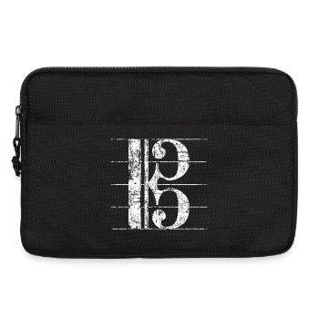 Altschlüssel, Bratschenschlüssel, Notenschlüssel - Laptoptasche 13" - Schwarz - Vorne
