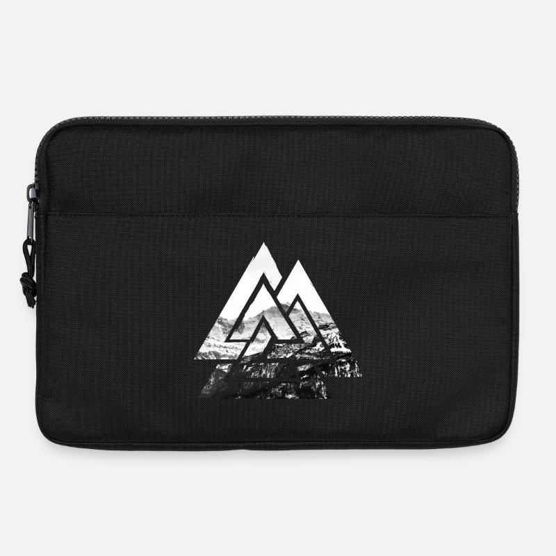Valknut, Symbol von Odin - Mit Gebirge - Laptoptasche 13" - Schwarz
