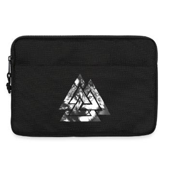 Valknut, Symbol von Odin - Mit Wolf - Laptoptasche 13" - Schwarz - Vorne