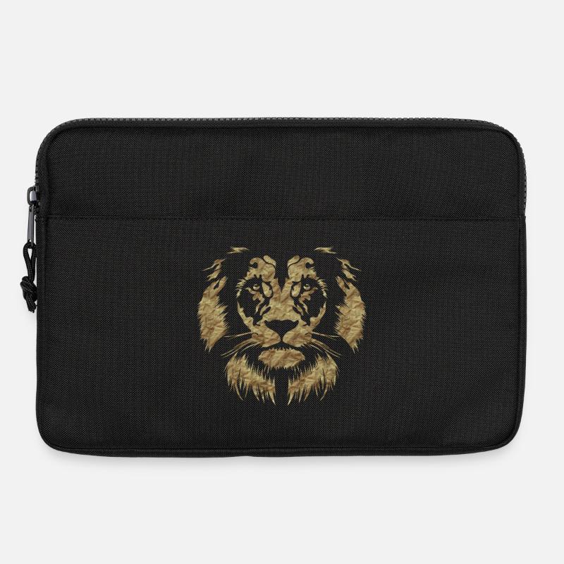 Klassischer Löwenkopf aus Papier - Laptoptasche 13" - Schwarz