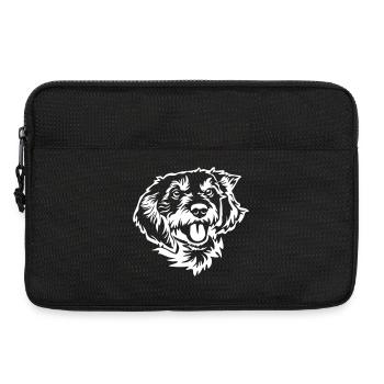 Dackel Kopf "Black Edition" - Laptoptasche 13" - Schwarz - Vorne