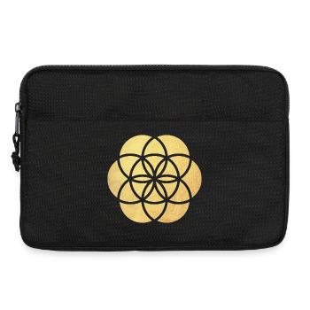 Gold Yoga Flower od Life Flower of Life namaste - Laptop bag 13" - black - Front