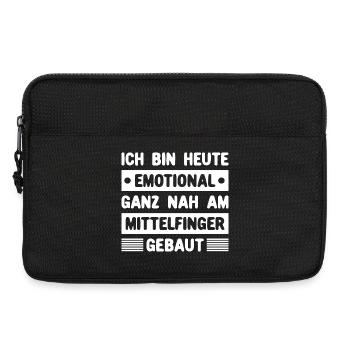 Ich bin emotional ganz nah am Mittelfinger gebaut - Laptoptasche 13" - Schwarz - Vorne