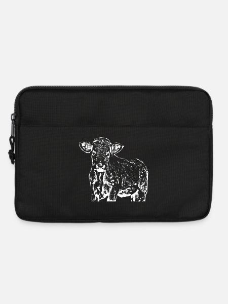 lustige Kuh Geschenk Bauern - Laptoptasche 13" - Schwarz