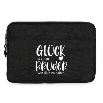 Glück Bruder Geschenk Geburtstag Danke - Laptoptasche 13" - Schwarz - Vorne
