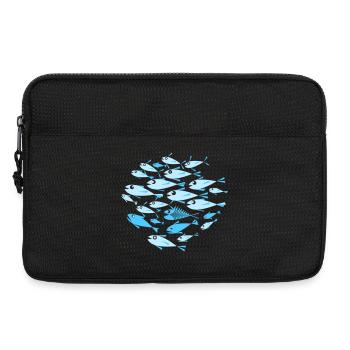 Fisch Cyan - Laptoptasche 13" - Schwarz - Vorne