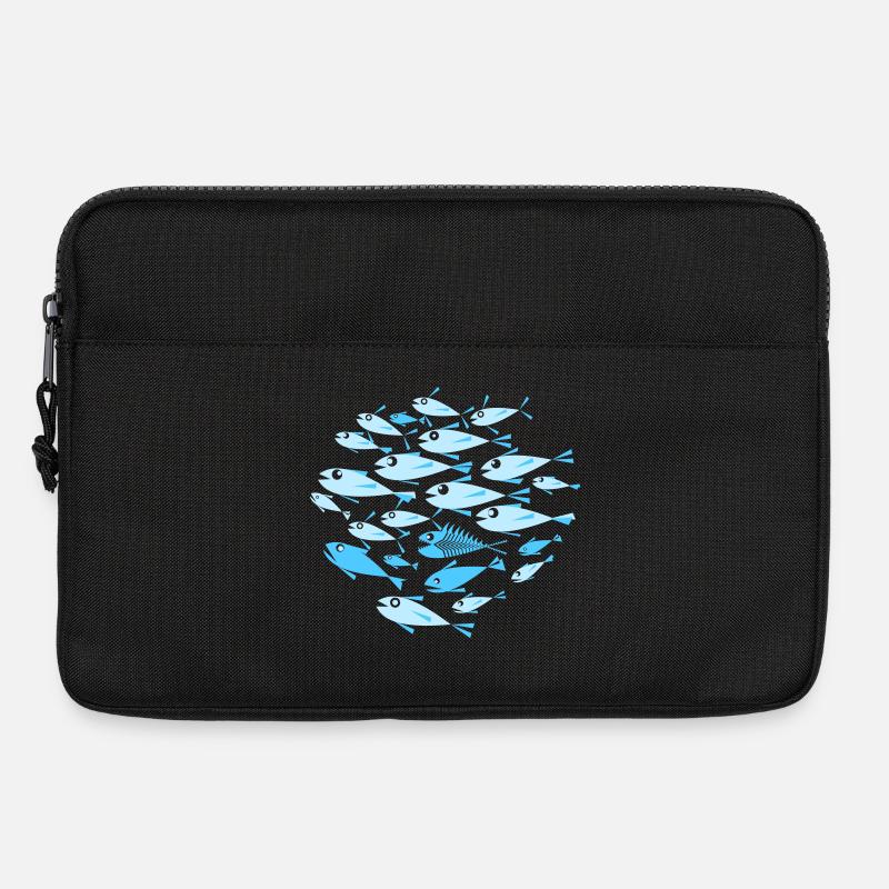 Fisch Cyan - Laptoptasche 13" - Schwarz
