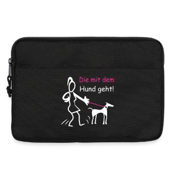 Die mit dem Hund geht ! - Laptoptasche 13" - Schwarz - Vorne